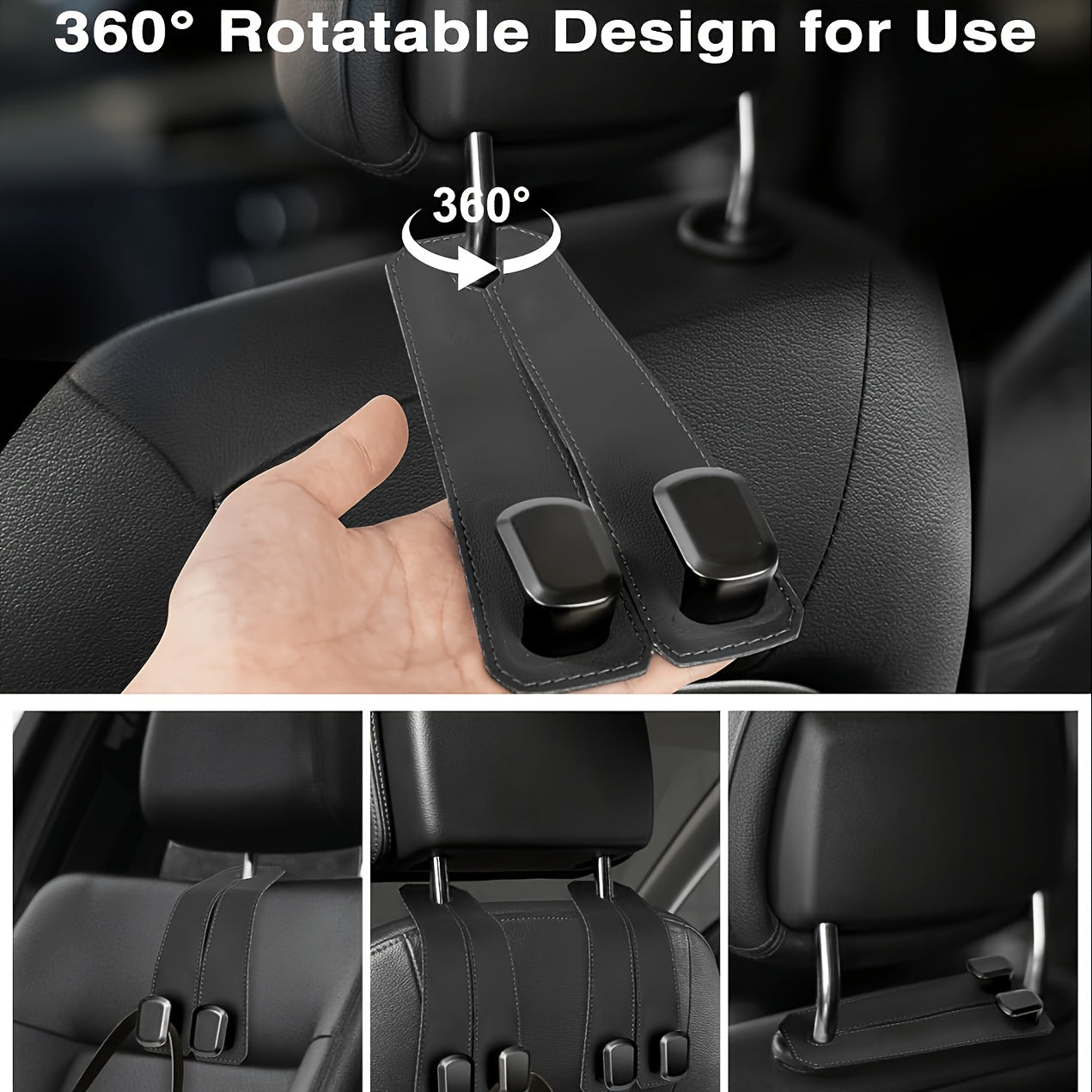 4pcs Car Headrest Hooks, Designed for Hanging Bags, Specifically for Organizing And Securing Items on The Back of Seats