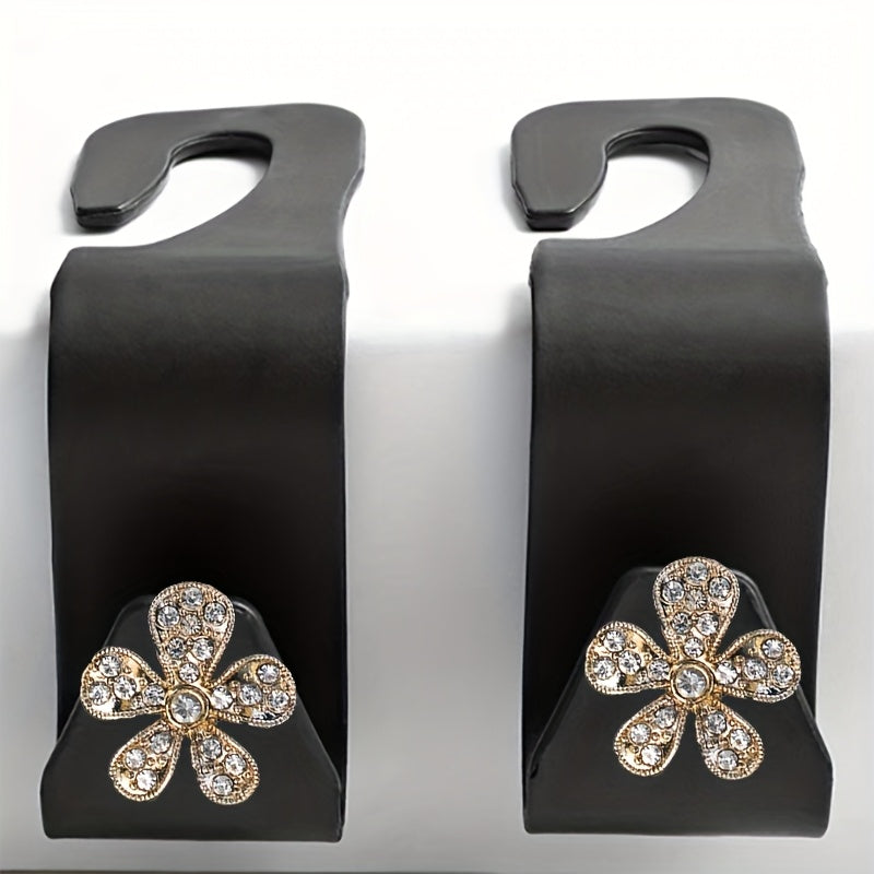 2pcs Car Seat Back Small Flower Multi-functional Car Organizer Holder, Car Hook for Front Seats, Creative Car Hook, Vehicle Hanging Hook Organizer, Available in Multiple Colors and Two Styles with Different Prices