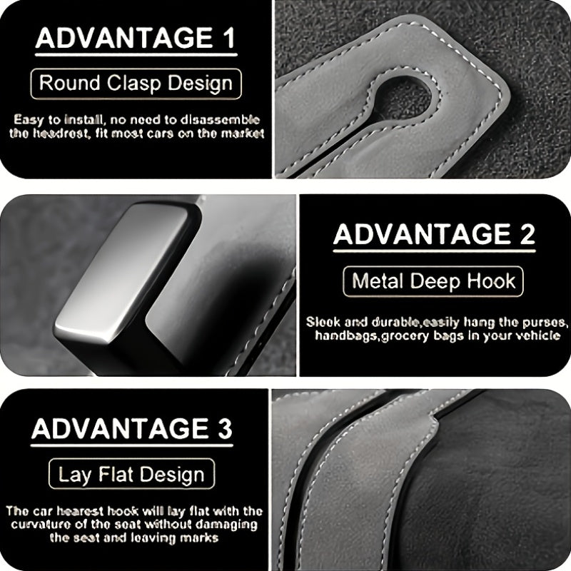 4pcs Car Headrest Hooks, Designed for Hanging Bags, Specifically for Organizing And Securing Items on The Back of Seats