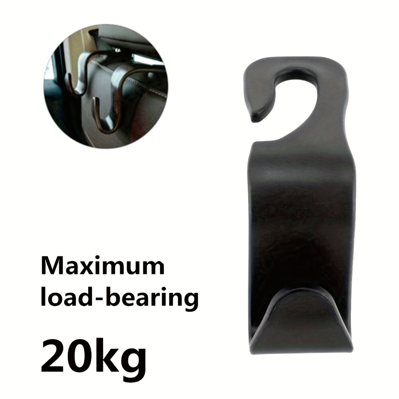 4, 8 Heavy-Duty Car Seat Back Hooks, Suitable for Suvs/Trucks - Shaped Top Hooks with Thick Plastic Hooks, Rotatable And Space-Saving Concealed Storage - Free Installation of Headrests for Organizing Items Such As Wallets., 8