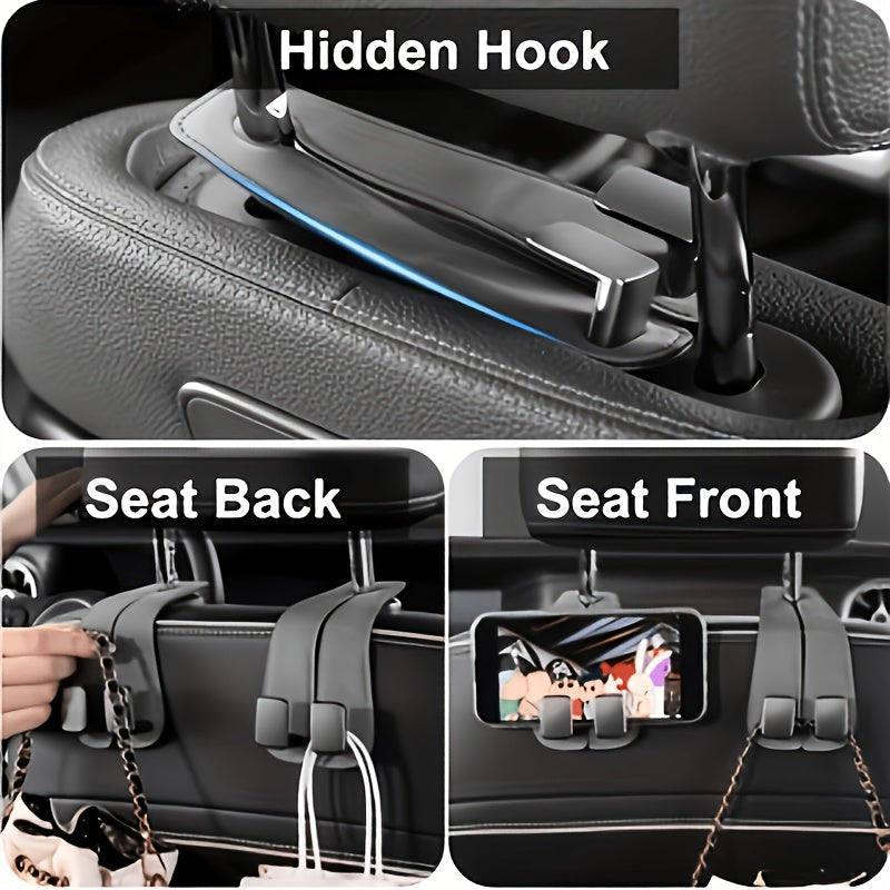 4pcs Car Headrest Hooks, Designed for Hanging Bags, Specifically for Organizing And Securing Items on The Back of Seats