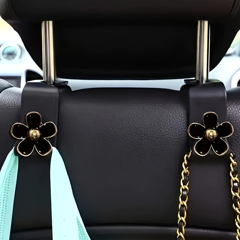 2pcs Car Seat Back Small Flower Multi-functional Car Organizer Holder, Car Hook for Front Seats, Creative Car Hook, Vehicle Hanging Hook Organizer, Available in Multiple Colors and Two Styles with Different Prices